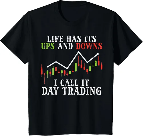 Vista 74 de Life Ups And Downs Day Trading Crypto Stock Market Trader T-Shirt, Negro