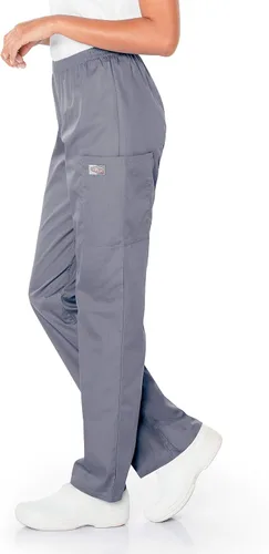 Vista 2 de Landau Scrub Zone 83221 - Pantalones elásticos tipo cargo de 3 bolsillos para mujer gris