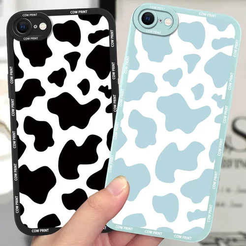 Vista 6 de Paquete de 2 bonitas fundas de teléfono para Apple iPhone 7/8 de 4.7 pulgadas, funda de silicona delgada y suave con estampado de vaca para mujer, a