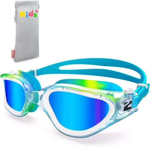 Vista 19 de ZIONOR G1MINI MIX - Gafas de natación para niños, con bloques de color, polarizados, sin fugas, antiniebla, para niños (3-14)