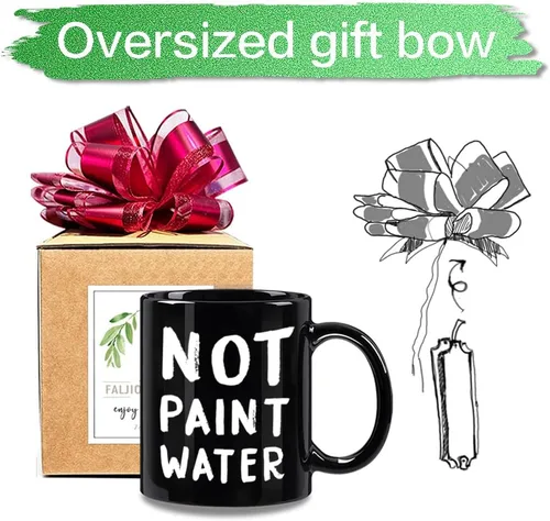 Vista 4 de FALJIOK Divertida taza de café de agradecimiento para profesores de arte, no pintor de agua, regalos para artista, taza de café novedosa