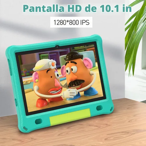 Vista 7 de PRITOM Tableta para niños, tableta de 10 pulgadas para niños, 64 GB Verde