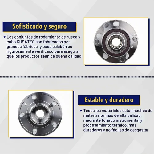 Vista 4 de KUSATEC 512460 Rodamiento de rueda delantera/trasera y conjunto de buje compatible con Ford Explorer 2011-2018, Ford Police Interceptor Utility