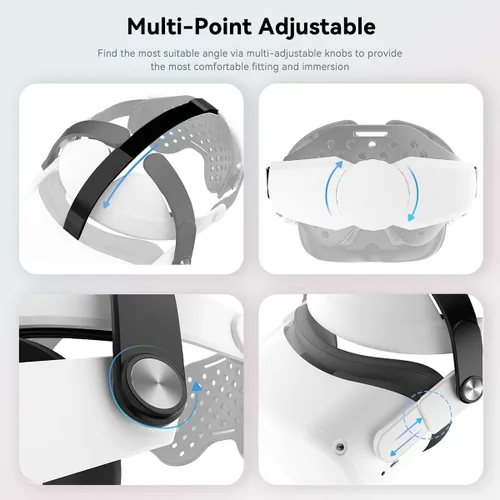 Vista 5 de CNBEYOUNG Correa ajustable para la cabeza compatible con Quest 2, repuesto para Quest 2 Elite Strap Accesorios de soporte mejorado y comodidad