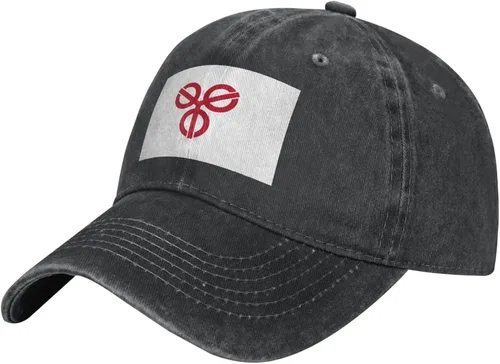 Vista 3 de Flag of Soka Saitama Denim Cloth Daddy Hat Baseball Cap Adjustable Black Hat