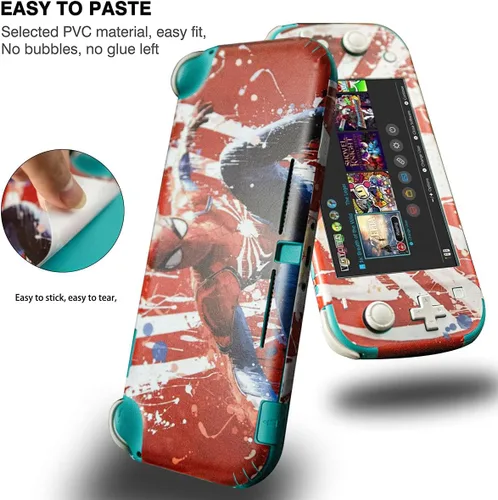 Vista 4 de TGDPLUE Juego completo de calcomanías para Nintendo Switch Lite, funda protectora de vinilo para Nintendo Switch Lite, color rojo