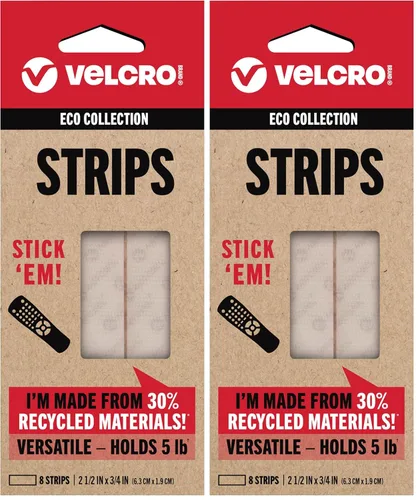 Vista 10 de Velcro Brand ECO Collection Cintas, Tiras de Resistencia Industrial 3 pulgadas x 1 3/4 pulgadas, Materiales Sostenibles 40% Reciclados, 2