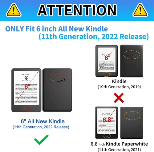 Vista 114 de Funda para tablet Kindle Fire 7 2019/2017 lanzamiento 9ª/7ª generación 7 pulgadas, ligera, protectora de piel sintética, cubierta inteligente