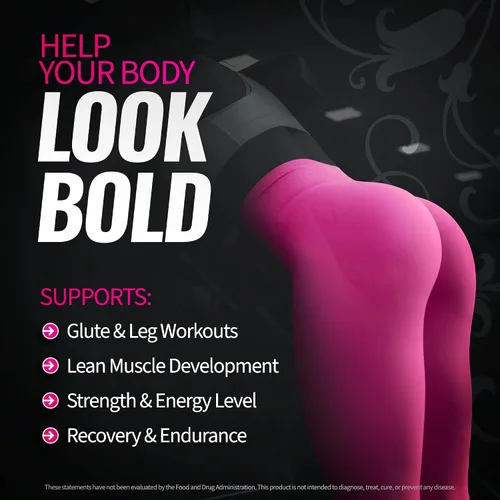 Vista 2 de Bold Buns Creatina para mujeres – Suplemento de construcción de glúteos con colágeno y BCAA – Apoya el desarrollo muscular, recuperación después