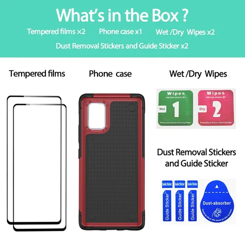 Vista 200 de Jeylly Compatible con Samsung Galaxy A22 5G Funda, Funda Samsung A22 5G con 2pcs protectores de pantalla de vidrio templado