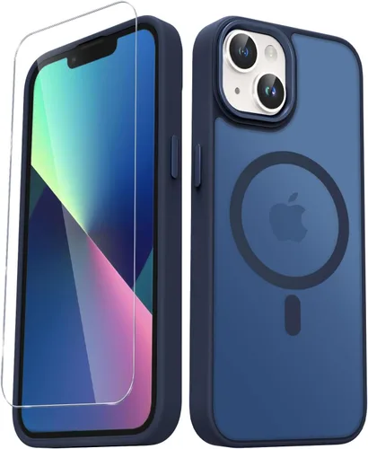 Vista 24 de YENAPOON Funda magnética mate para iPhone 11 con 1 protector de pantalla, compatible con Magsafe, translúcida esmerilada, delgada, a prueba