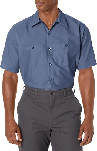 Vista 5 de Red Kap - Camisa de trabajo industrial para hombre, ajuste regular, manga corta
