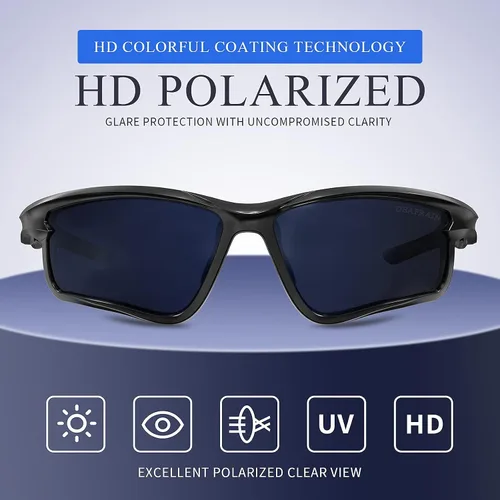 Vista 3 de DEAFRAIN Lentes de sol deportivos polarizados para hombres y mujeres, ciclismo, correr, conducir, pesca, TR90, marco irrompible, protección UV