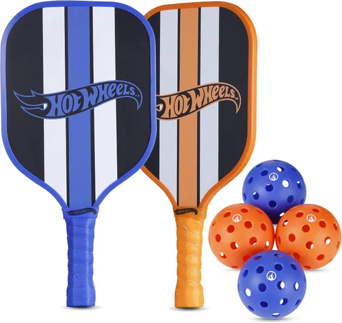 Vista 9 de Barbie - Juego de pickleball para 2 jugadores, paletas de madera y bolas de precisión Construcción duradera, uso en interiores y exteriores, apto