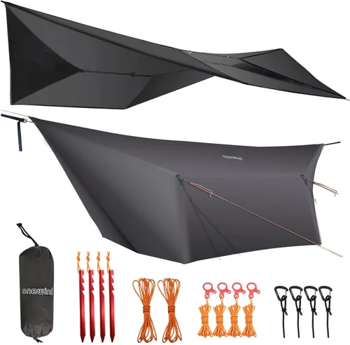 Vista 11 de onewind Lona de hamaca de campamento de camuflaje de 12 x 10 pies, hamaca