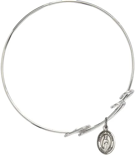 Vista 2 de Pulsera redonda de doble lazo con Nuestra Señora de Fátima en plata de ley