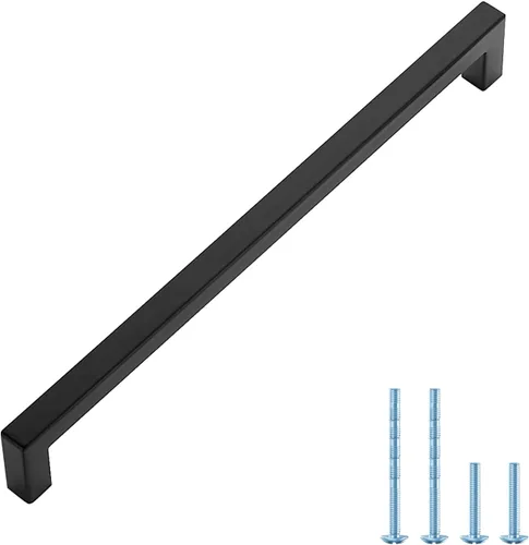 Vista 25 de Ravinte Paquete de 5 tiradores cuadrados de gabinete de 2-1/2 pulgadas, manijas negras para gabinetes de cocina, accesorios de cocina negros mate