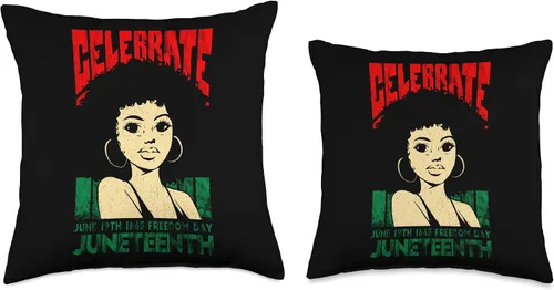 Vista 3 de Pan African Pride Black History Celebrate Juneteenth - Almohada de bandera panafricana de la Unia, 16 x 16 pulgadas, multicolor