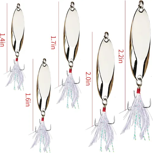 Vista 5 de Fishing Lures Fishing Spoons Plateado (sliver)