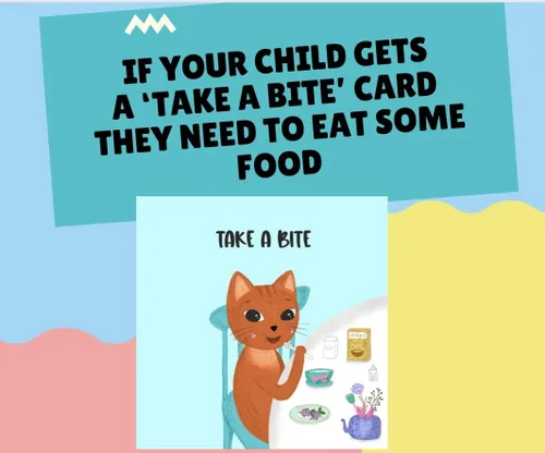 Vista 5 de MANGO CREATIVO. Dale un bocado. Un juego de cartas que ayuda a los niños a comer. Un juego para los comensales exigentes.