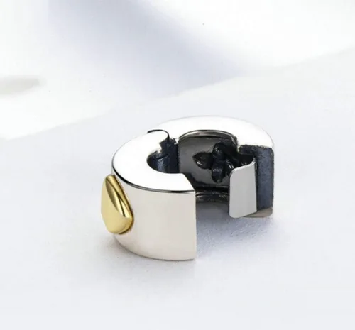Vista 2 de Dijes de clip de cuentas espaciadoras originales para pulseras de plata de ley, dijes de tapón de clip para pulseras de mujer