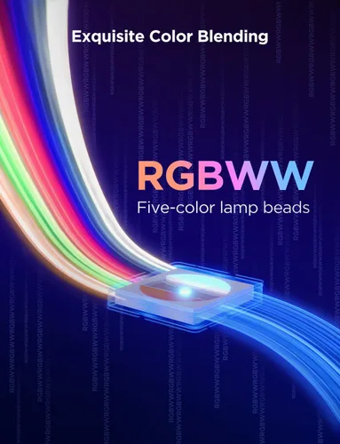 Vista 6 de Govee RGBWWIC - Tira de luz 2 Pro con materia, tira de luces LED inteligentes de 6.56 pies compatible con Alexa y Google Assistant, luces LED que