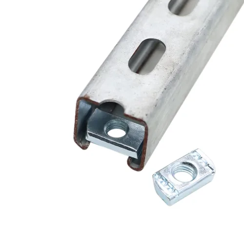 Vista 6 de Tuercas de canal de corte, tuerca de 1/2"-13 sin resorte engrosada con chapado en zinc, uso en Unistruts (paquete de 10)