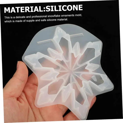 Vista 2 de Didiseaon Moldes de resina para adornos de copo de nieve, 2 piezas, molde de decoración de Navidad, kit de manualidades de Navidad de silicona
