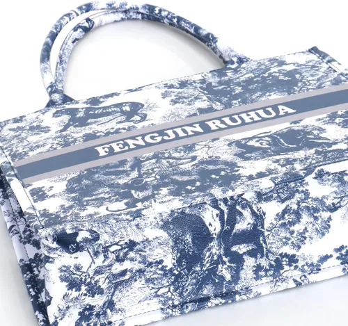 Vista 6 de FENGJINRUHUA Bolso de mano pintado de lujo grande de moda para mujer, bolsos de hombro de cuero, bordado de capacidad, bolso retro exquisito