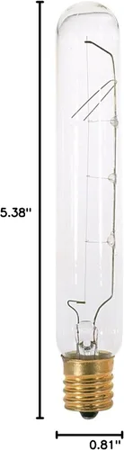 Vista 2 de Satco S3280 - Bombilla T6.5 de base intermedia de 130 V, 20 W, transparente