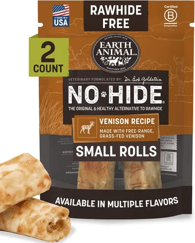Vista 10 de Earth Animal No Hide - Masticables sin cuero para perros pequeños, sabor a tocino y queso de hamburguesa de la parrilla, libres de cuero crudo - 6