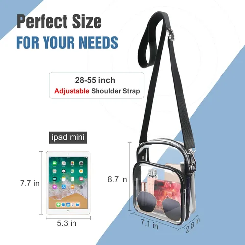 Vista 15 de COROMAY - Bolso transparente para mujer, apta para estadios