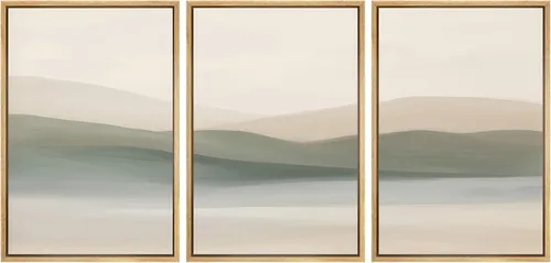 Vista 36 de SIGNWIN Lienzo enmarcado para pared, juego de arte tranquilo con reflejo de lago, acuarela, montaña y agua, ilustraciones modernas, arte abstracto