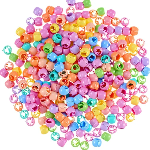 Vista 10 de WILLBOND 300 mini pinzas para el cabello para trenzas para niñas, mini cuentas de pelo arcoíris, pequeños clips de plástico para mujeres (color café)