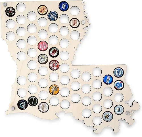 Vista 27 de Torched Tapa de cerveza Mapa Alabama, Estados Unidos tapa de cerveza titular decoración de pared, regalo para amantes de la cerveza para hombres