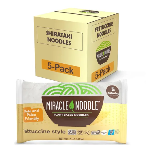 Vista 10 de Miracle Noodle Angel Hair Pasta, 7 onzas (paquete de 10), fideos Shirataki Konjac a base de plantas, 5 calorías, 0.04 oz de carbohidratos netos por