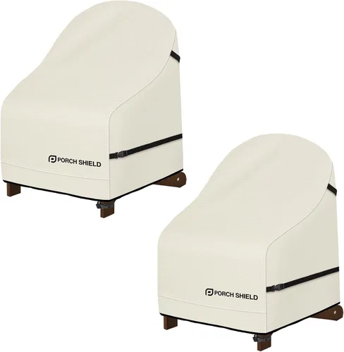 Vista 13 de Porch Shield Fundas para Sillas de Patio - Funda Impermeable para Silla de Salón Exterior de Asiento Profundo para Césped - 28 pulgadas de ancho x