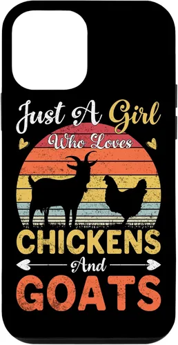 Vista 16 de Funda de regalo vintage con texto en inglés «Just A Girl Who Loves Chickens and Goats Farmer» para iPhone 17