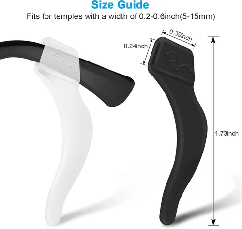 Vista 5 de 12 pares de agarraderas para las orejas, soporte antideslizante para gafas, gancho de silicona de alta calidad