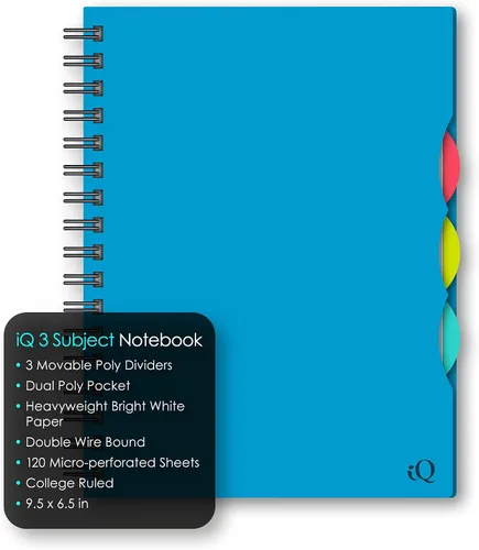 Vista 4 de Cuaderno iScholar iQ con doble anillado, con Poly Cover, Variados