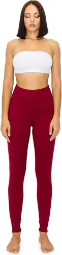 Vista 6 de Leggings Depot ActiveFlex - Leggings activos de cintura alta para mujer, cintura de 5 pulgadas, disponibles en tallas grandes Borgoña