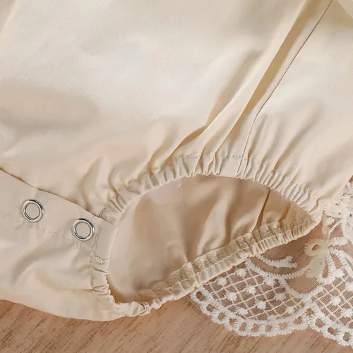 Vista 75 de Sasaerucure Traje de verano para bebé niña, sin mangas, mameluco de encaje tutú, mameluco de una pieza con volantes