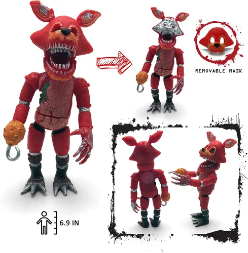 Vista 3 de Toysvill Inspired by Five Nights at Freddy Game Figuras de acción de colección de juguetes (FNAF) de juguete, juego de 6 piezas, altura de 6
