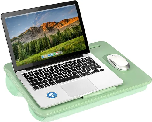 Vista 17 de LapGear - Escritorio compacto para regazo - Se adapta a laptops de hasta 15 pulgadas - Aqua Sky - Estilo núm. 43109 Microbead Cushion, Built-In