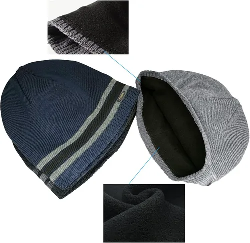 Vista 6 de Gorros de forro polar para hombre, resistentes al viento, elásticos, para invierno, para exteriores, esquí, correr