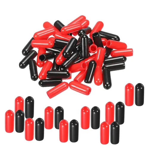 Vista 11 de MECCANIXITY 50 unids tapas de goma Surtido de 0.079 in PVC vinilo tornillo rosca protector para tornillo tornillo negro rojo