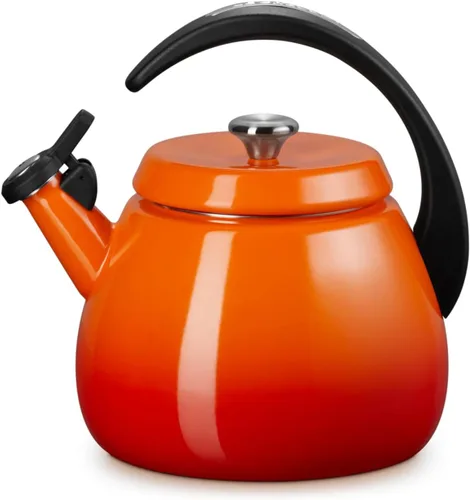 Vista 16 de Le Creuset - Tetera de cloche esmaltada en acero, 2.2 cuartos de galón, Cerise