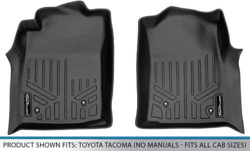 Vista 4 de SMARTLINER Juego de tapetes de piso de primera fila para Toyota Tacoma 2005-2011