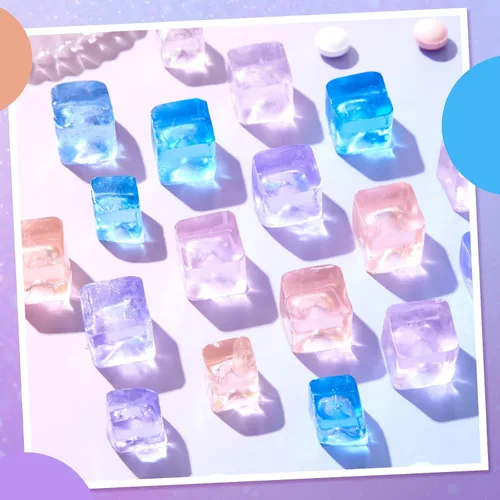 Vista 3 de Poen 50 mini bolas de cubitos de hielo de 0.7 pulgadas Fidget Toys Color elegante