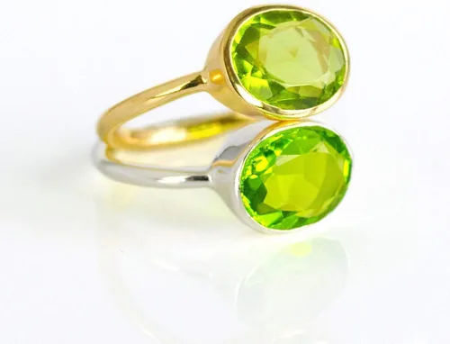 Vista 162 de Oval Birthstone Ring Bezel Set in Vermeil Gold, Sterling Silver, or Rose Gold, Stacking Birthstone Ring [rOMB]